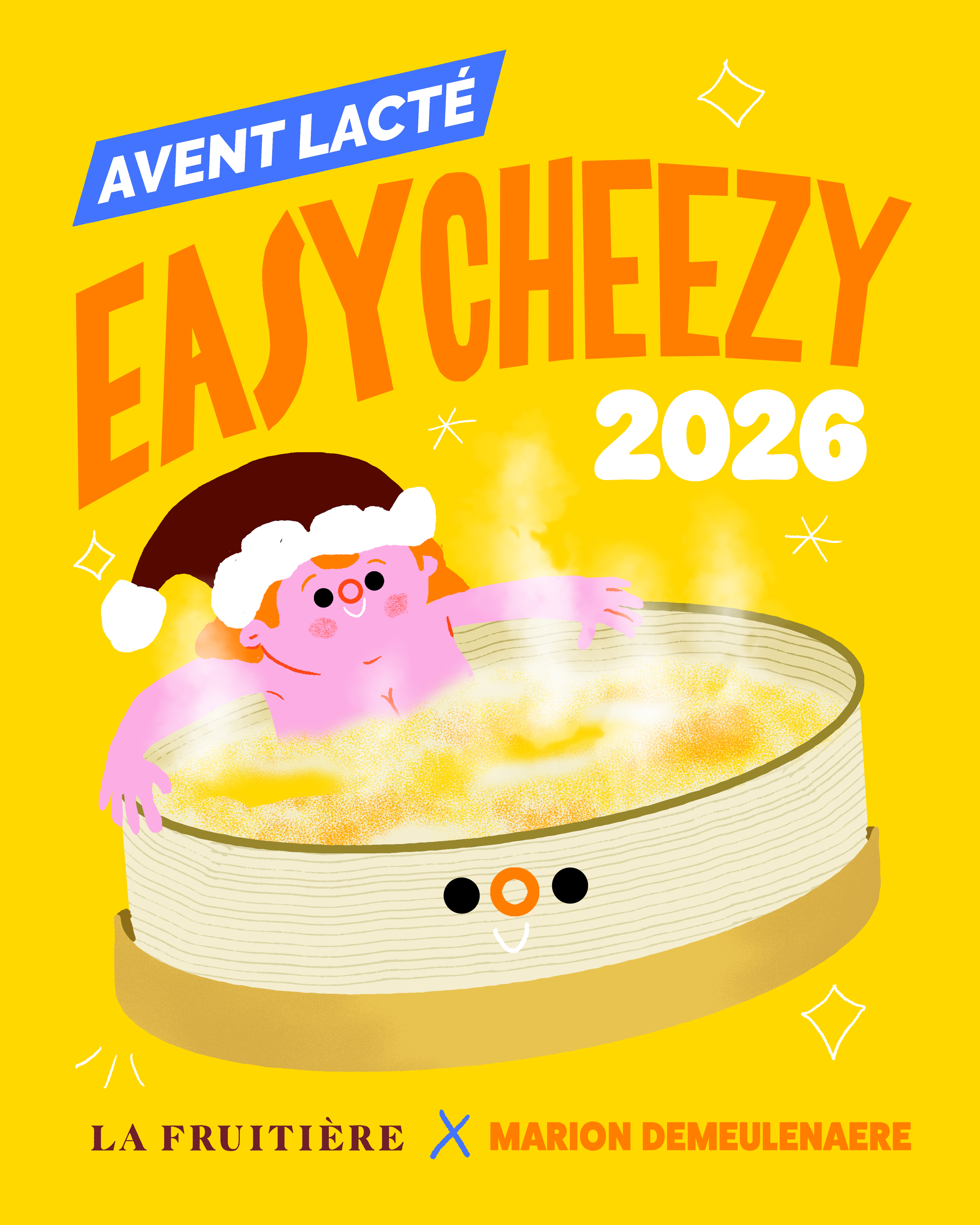 Calendrier de l’Avent fromage L’Avent Lacté 2026 – La Fruitière, illustré par Marion Demeulenare